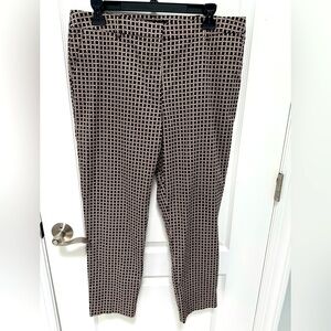 Counterparts Women’s Chic Black and Tan Patterned Pants, Size 12, front pockets